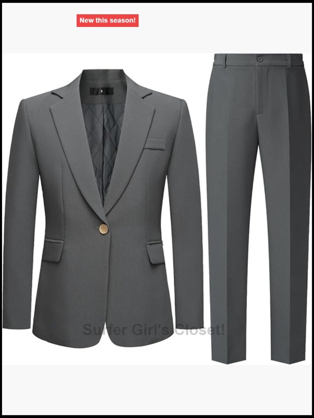 2 Piece Pantsuit Blazer Set Business Professional Office Outfit Winter